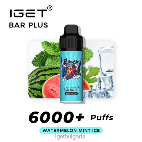 IGET Shop - bar плюс 6000 впръсквания BB02D248 лед от диня и мента