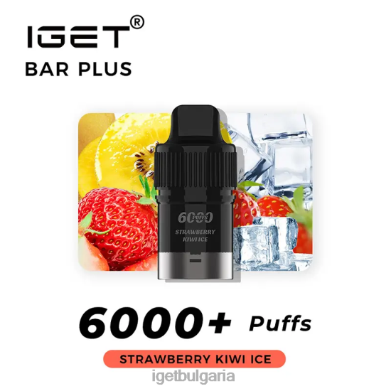 IGET Vapes On Sale - bar plus pod 6000 впръсквания BB02D257 ягодов сладолед от киви